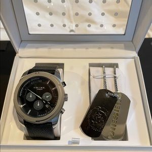 Diesel Gents Quartz Watch and Dog Tag Neck